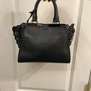 Fendi 3Jours navy blue leather mini bag